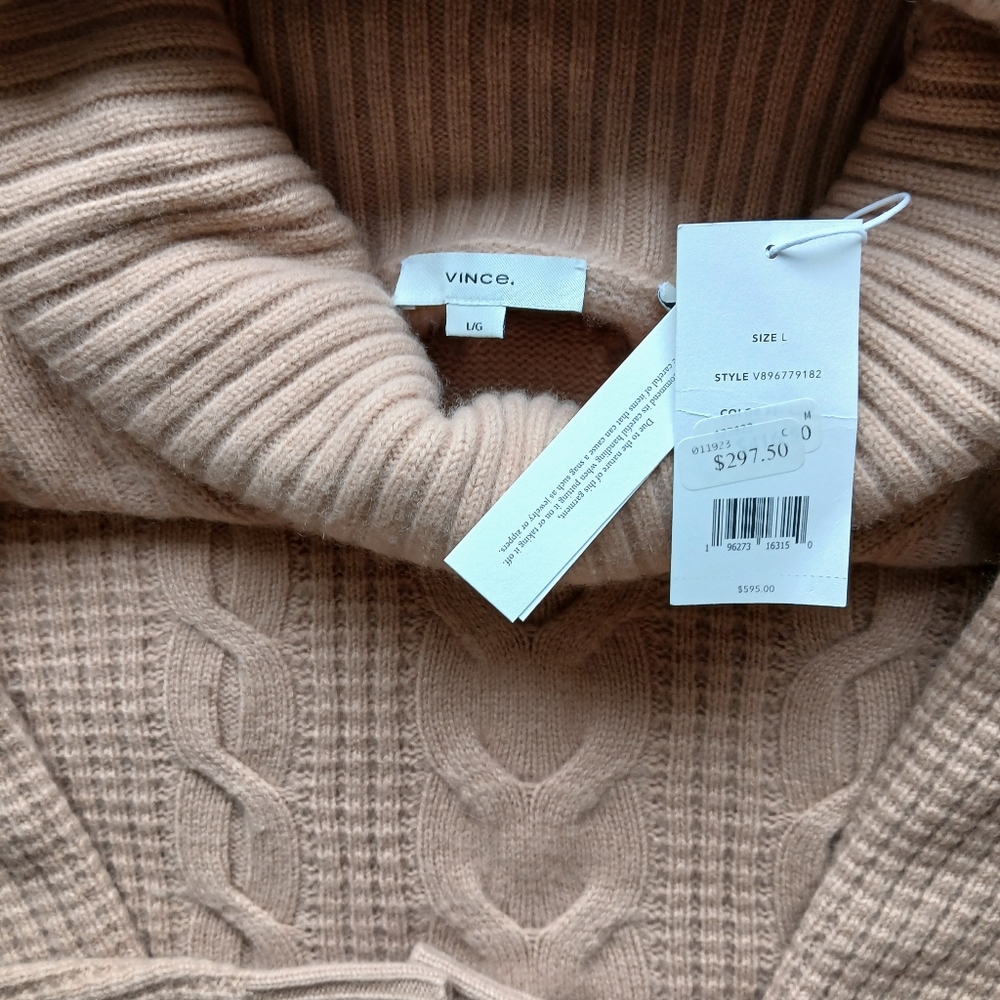Vince Cashmere & Wool Blend Camel Turtleneck - xl - Picture 9 of 10